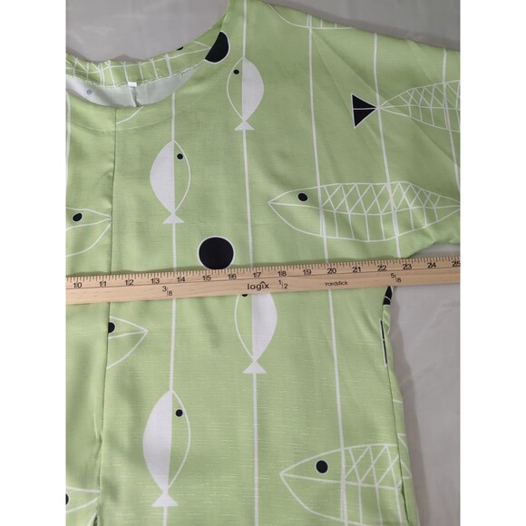 Miss look Blouse Fish Print Short Sleeve Pocket Detail Womans Size XL - Picture 15 of 16